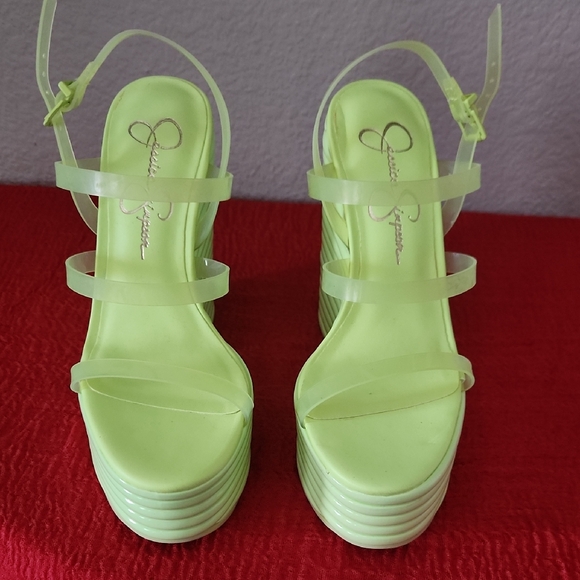 Jessica Simpson Shoes - Jessica Simpson Neon Yellow Platform Sandals